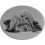 Médaillon porcelaine oval 11*15 noir et blanc