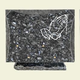 plaque avec main priere chapelet 33x25