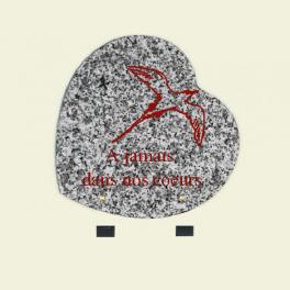 Plaque coeur 3030 avec gravure oiseau