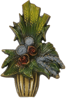 Vase bouquet fleuri �maill� 14*9