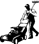 Jardinier avec tondeuse 2