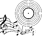 Port�e de musique avec notes et disque
